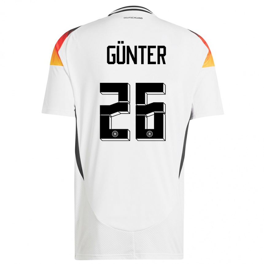 Gyermek Labdarúgás Németország Christian Günter #26 Fehér Hazai Jersey 24-26 Mez Póló Ing