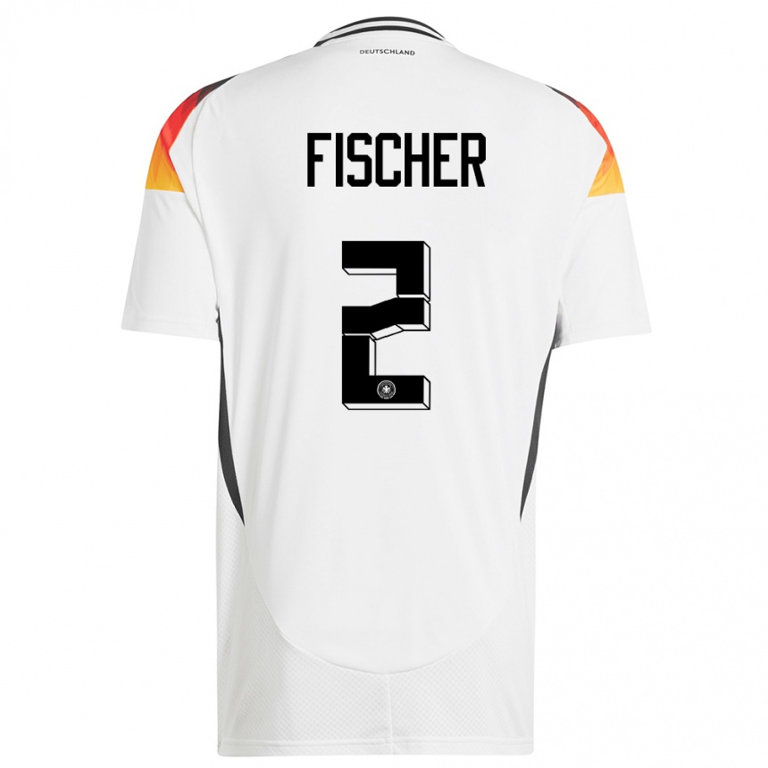 Gyermek Labdarúgás Németország Kilian Fischer #2 Fehér Hazai Jersey 24-26 Mez Póló Ing