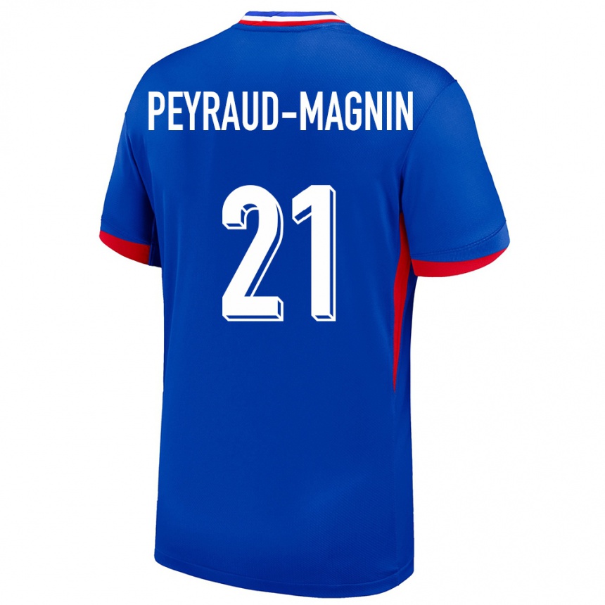 Gyermek Labdarúgás Franciaország Pauline Peyraud Magnin #21 Kék Hazai Jersey 24-26 Mez Póló Ing