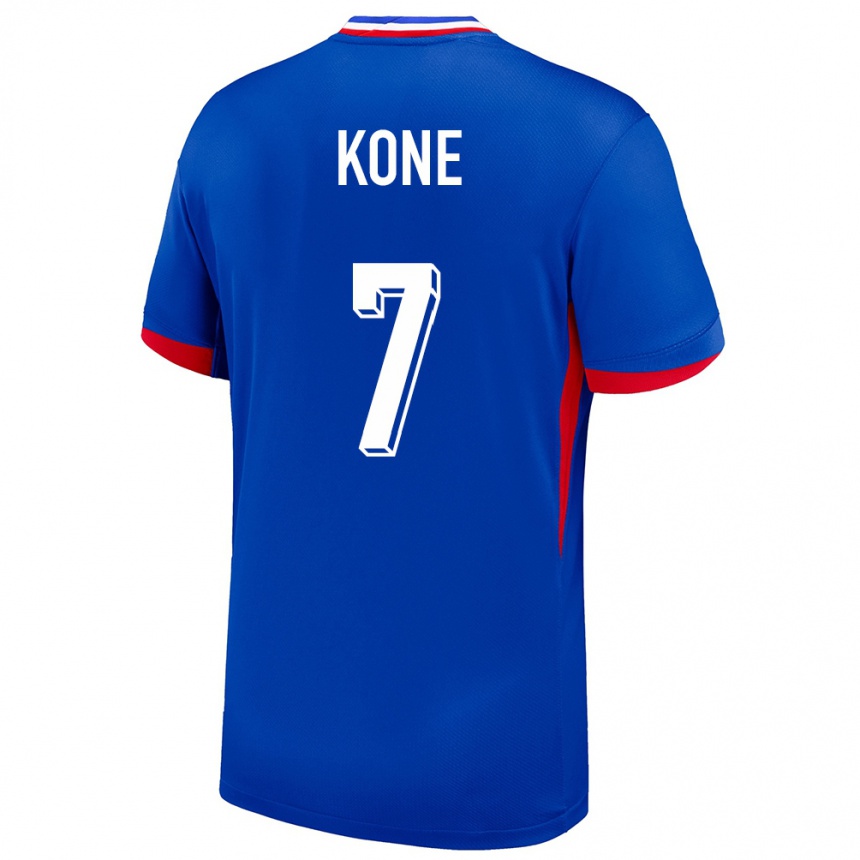 Gyermek Labdarúgás Franciaország Kouadio Kone #7 Kék Hazai Jersey 24-26 Mez Póló Ing