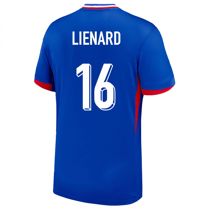 Gyermek Labdarúgás Franciaország Yann Lienard #16 Kék Hazai Jersey 24-26 Mez Póló Ing