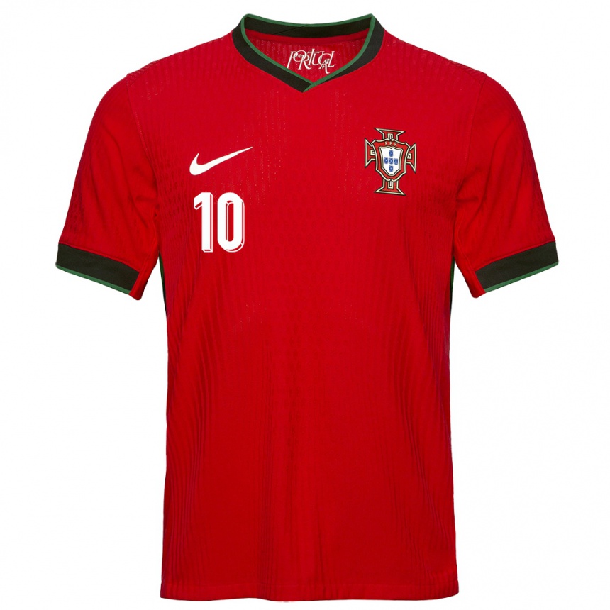 Gyermek Labdarúgás Portugália Joao Mario #10 Piros Hazai Jersey 24-26 Mez Póló Ing