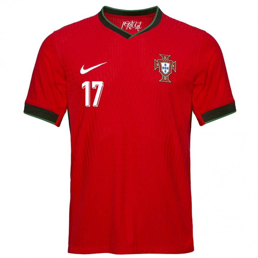 Gyermek Labdarúgás Portugália Goncalo Moreira #17 Piros Hazai Jersey 24-26 Mez Póló Ing