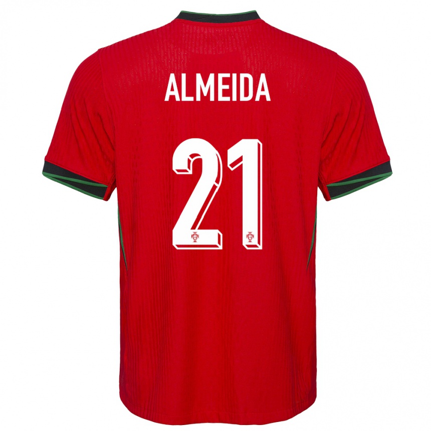 Gyermek Labdarúgás Portugália Andre Almeida #21 Piros Hazai Jersey 24-26 Mez Póló Ing