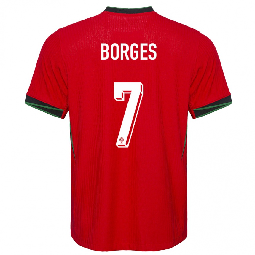 Gyermek Labdarúgás Portugália Carlos Borges #7 Piros Hazai Jersey 24-26 Mez Póló Ing