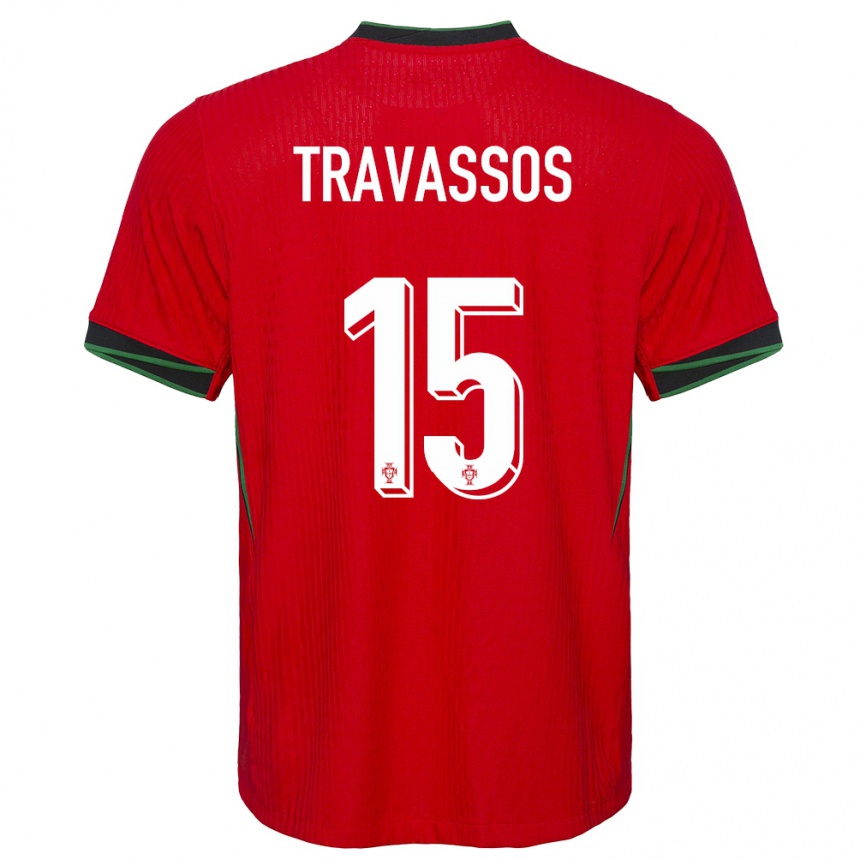 Gyermek Labdarúgás Portugália Diogo Travassos #15 Piros Hazai Jersey 24-26 Mez Póló Ing