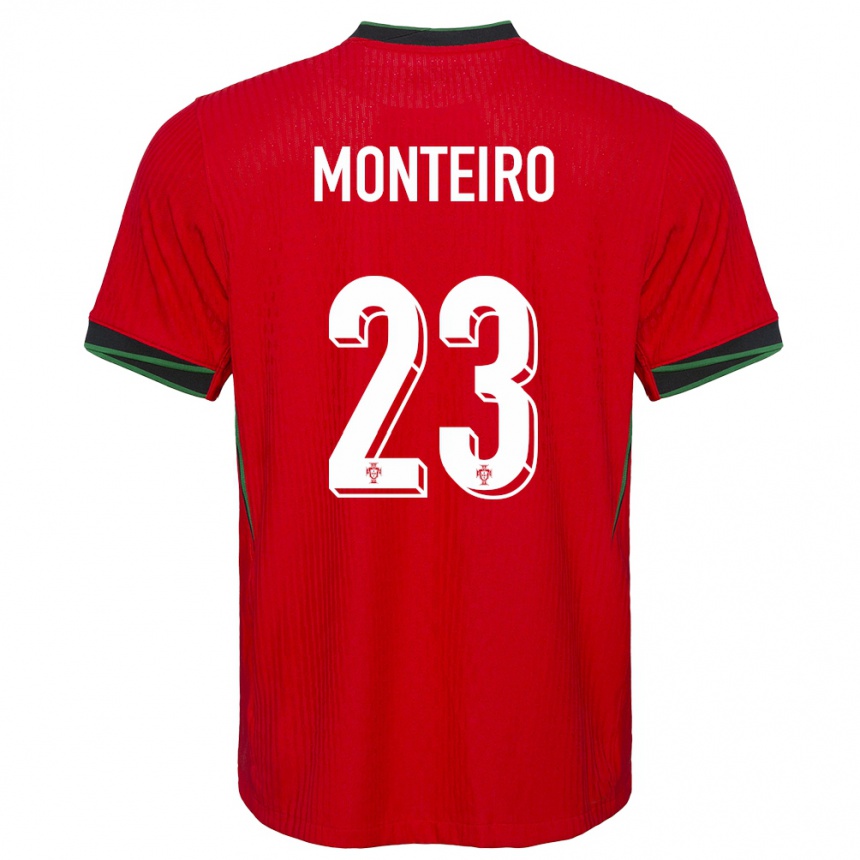 Gyermek Labdarúgás Portugália David Monteiro #23 Piros Hazai Jersey 24-26 Mez Póló Ing