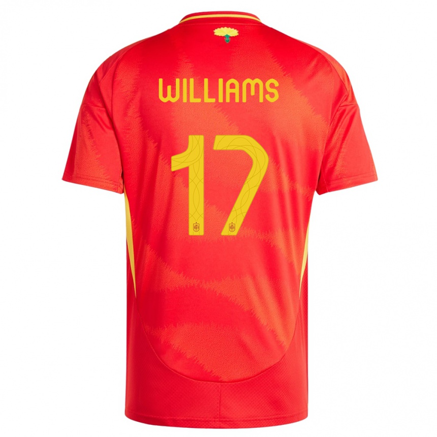 Gyermek Labdarúgás Spanyolország Nico Williams #17 Piros Hazai Jersey 24-26 Mez Póló Ing