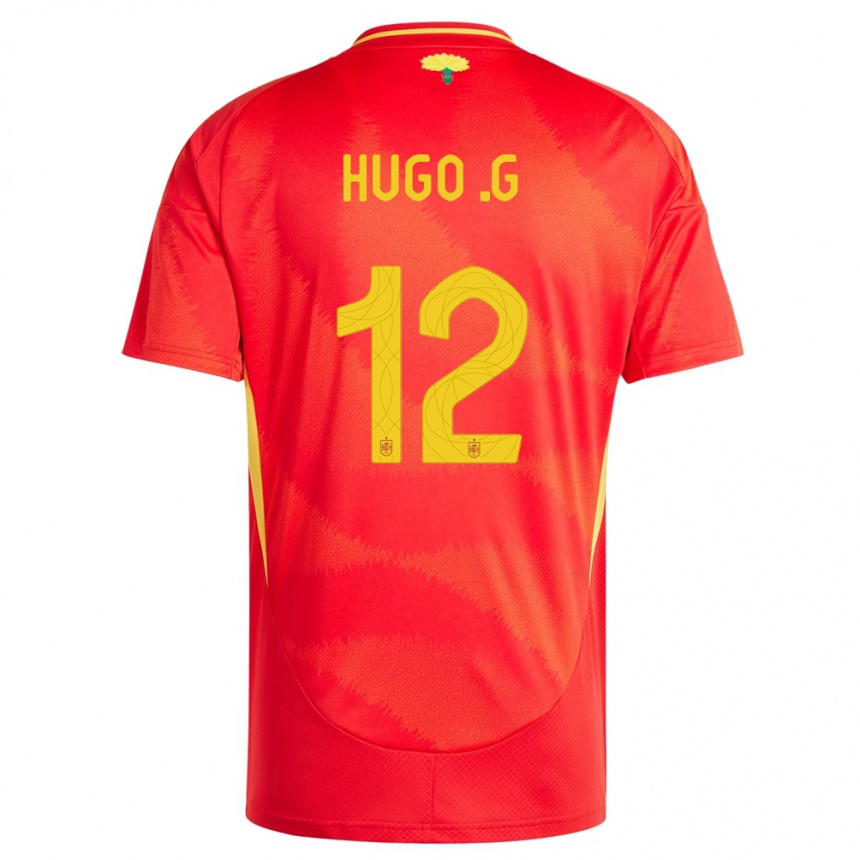 Gyermek Labdarúgás Spanyolország Hugo Guillamon #12 Piros Hazai Jersey 24-26 Mez Póló Ing