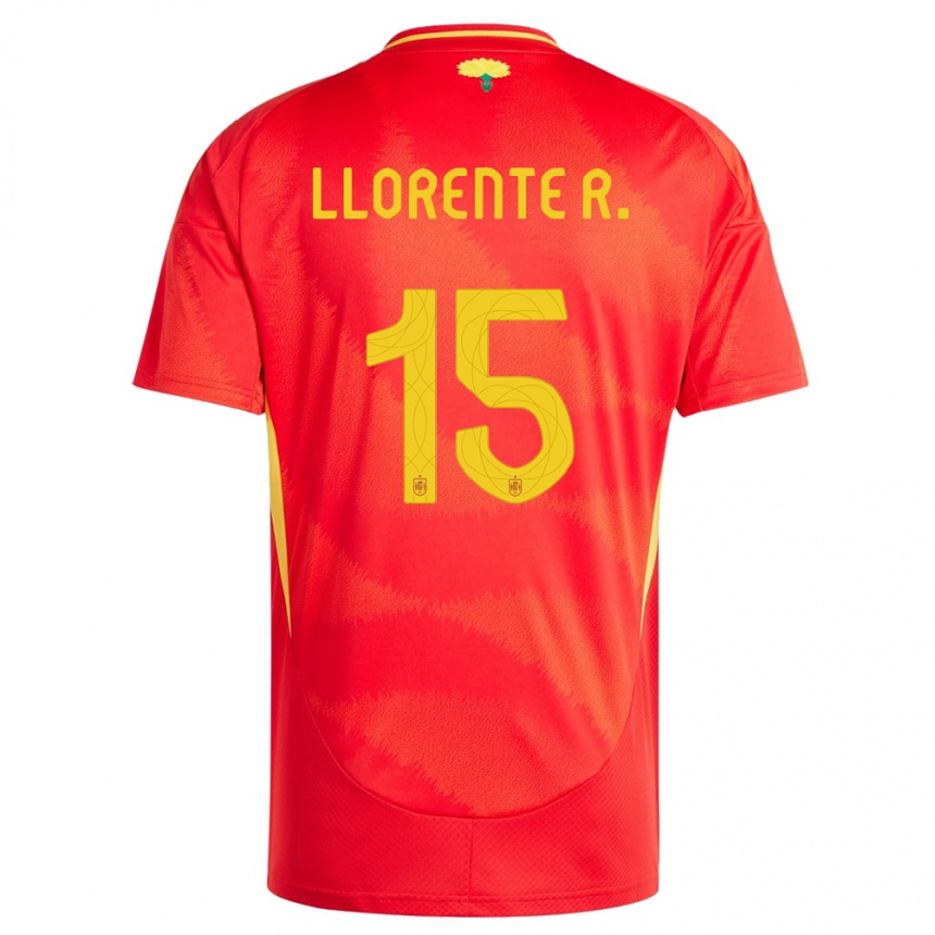 Gyermek Labdarúgás Spanyolország Diego Llorente #15 Piros Hazai Jersey 24-26 Mez Póló Ing