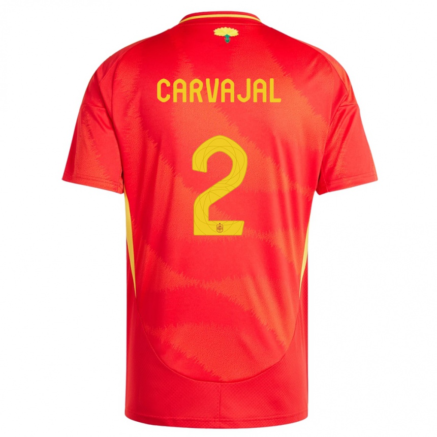 Gyermek Labdarúgás Spanyolország Daniel Carvajal #2 Piros Hazai Jersey 24-26 Mez Póló Ing