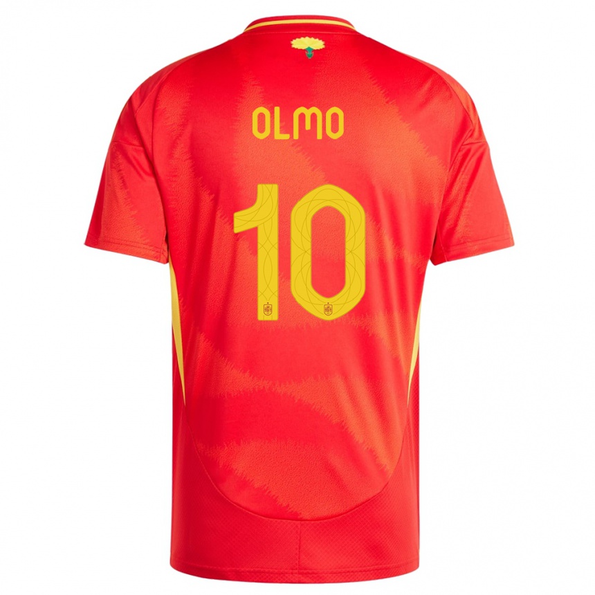 Gyermek Labdarúgás Spanyolország Dani Olmo #10 Piros Hazai Jersey 24-26 Mez Póló Ing