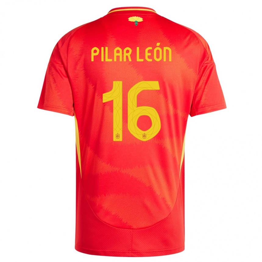 Gyermek Labdarúgás Spanyolország Maria Pilar Leon #16 Piros Hazai Jersey 24-26 Mez Póló Ing