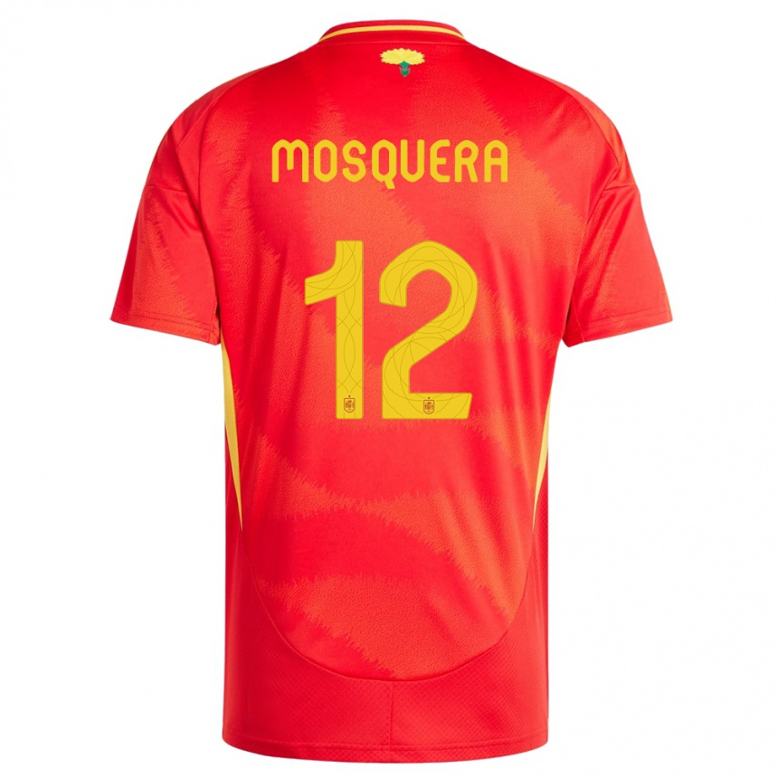 Gyermek Labdarúgás Spanyolország Cristian Mosquera #12 Piros Hazai Jersey 24-26 Mez Póló Ing