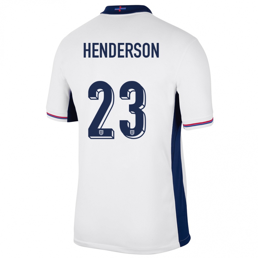 Gyermek Labdarúgás Anglia Dean Henderson #23 Fehér Hazai Jersey 24-26 Mez Póló Ing