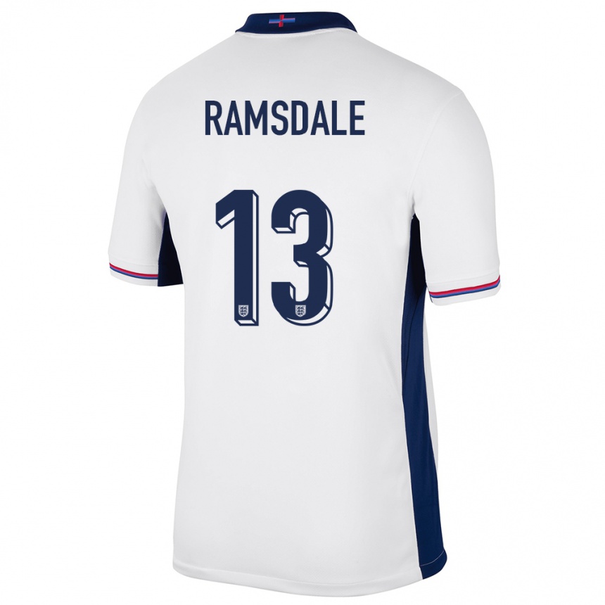 Gyermek Labdarúgás Anglia Aaron Ramsdale #13 Fehér Hazai Jersey 24-26 Mez Póló Ing