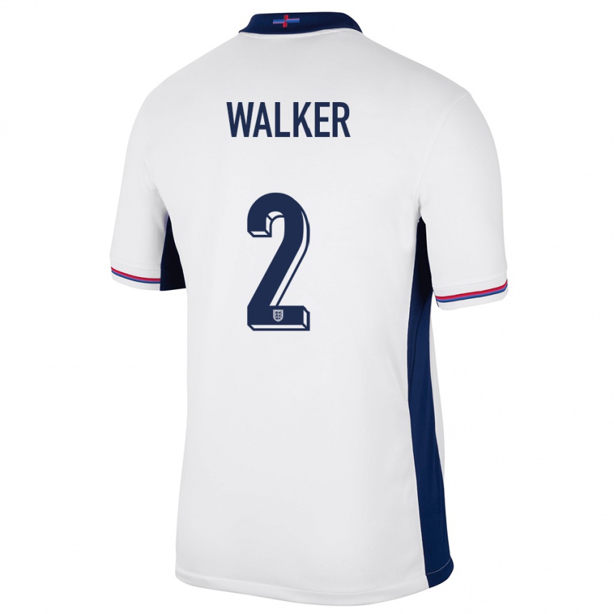 Gyermek Labdarúgás Anglia Kyle Walker #2 Fehér Hazai Jersey 24-26 Mez Póló Ing