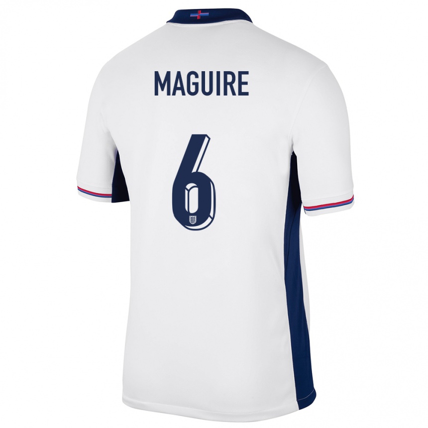 Gyermek Labdarúgás Anglia Harry Maguire #6 Fehér Hazai Jersey 24-26 Mez Póló Ing