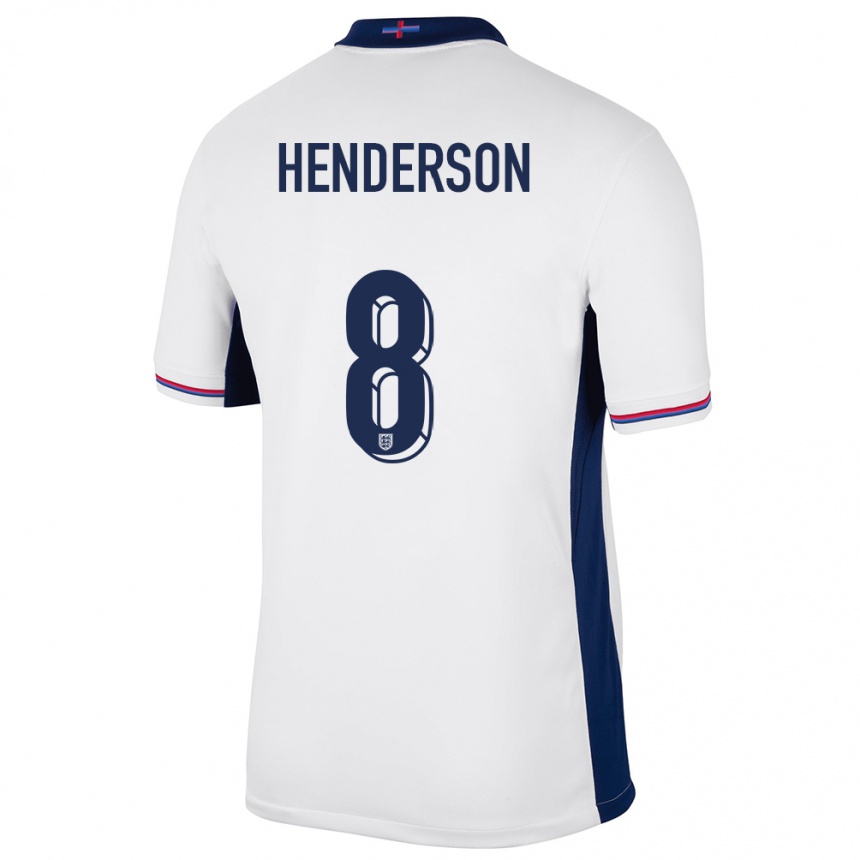 Gyermek Labdarúgás Anglia Jordan Henderson #8 Fehér Hazai Jersey 24-26 Mez Póló Ing