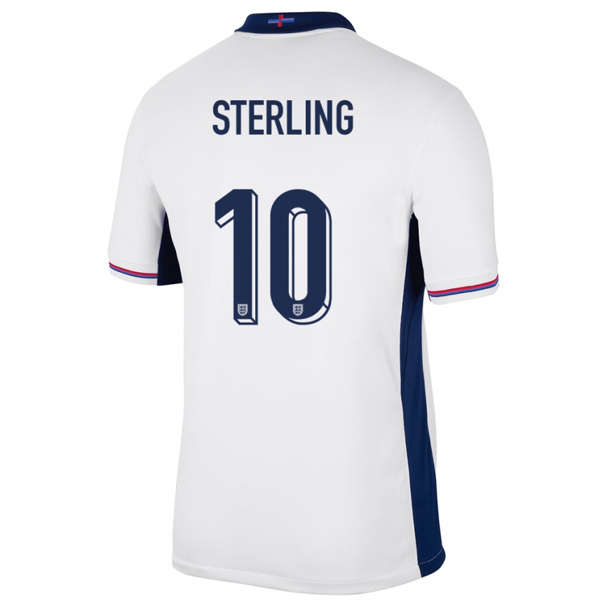 Gyermek Labdarúgás Anglia Raheem Sterling #10 Fehér Hazai Jersey 24-26 Mez Póló Ing