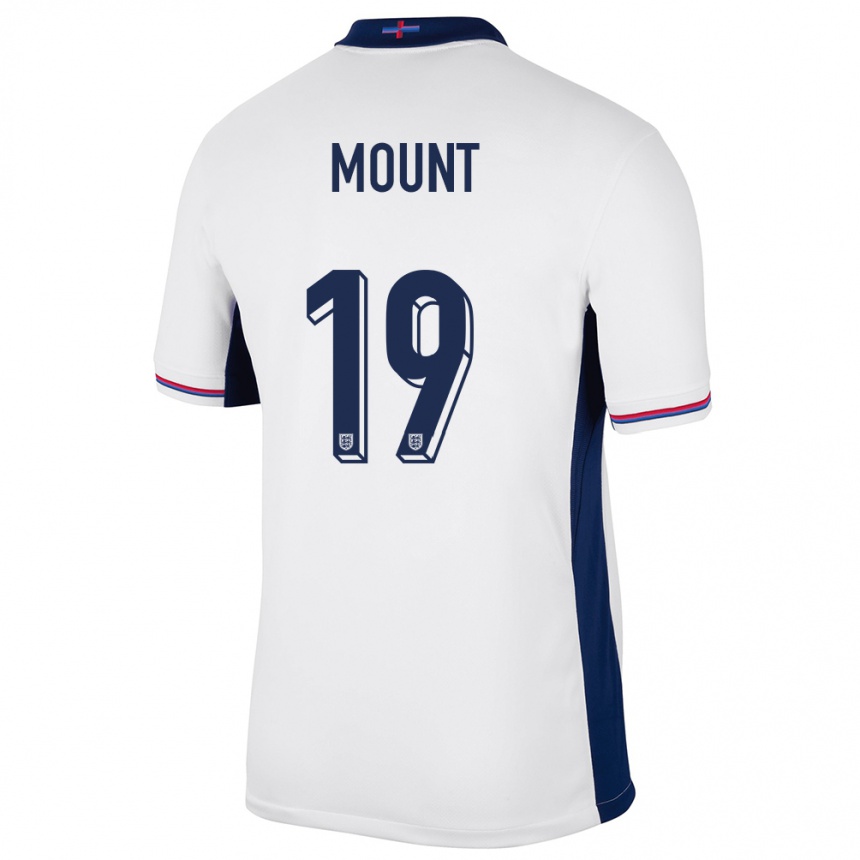 Gyermek Labdarúgás Anglia Mason Mount #19 Fehér Hazai Jersey 24-26 Mez Póló Ing