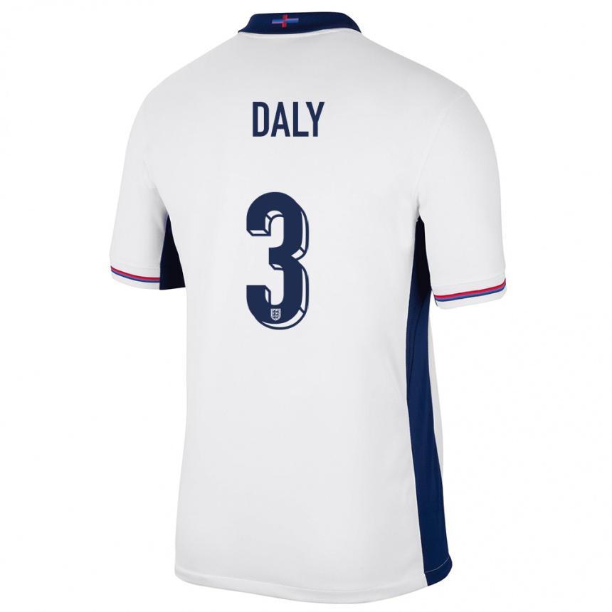 Gyermek Labdarúgás Anglia Rachel Daly #3 Fehér Hazai Jersey 24-26 Mez Póló Ing