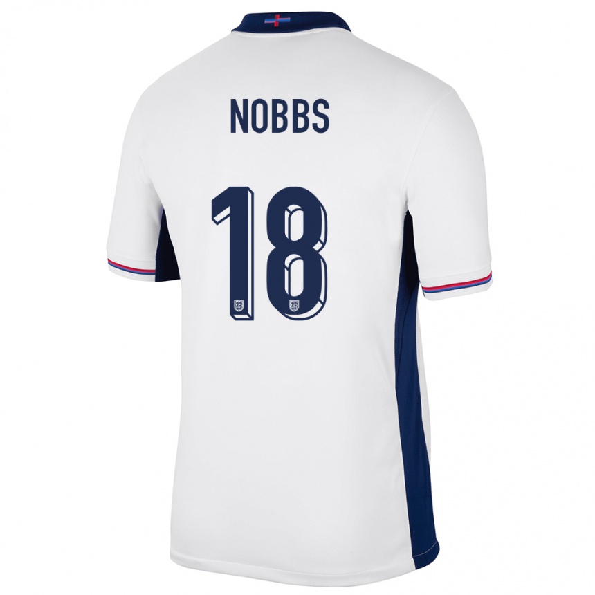 Gyermek Labdarúgás Anglia Jordan Nobbs #18 Fehér Hazai Jersey 24-26 Mez Póló Ing