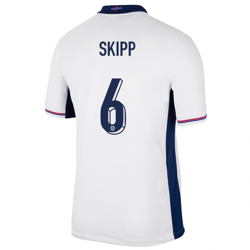 Gyermek Labdarúgás Anglia Oliver Skipp #6 Fehér Hazai Jersey 24-26 Mez Póló Ing