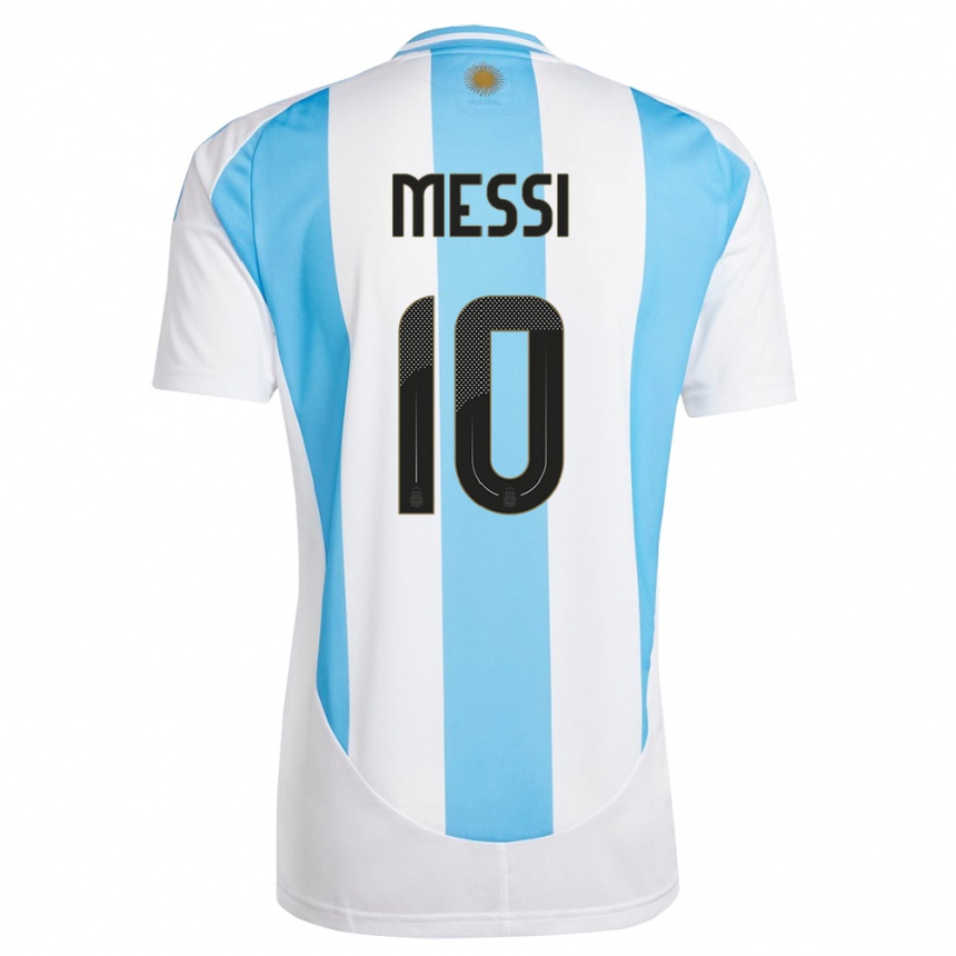 Gyermek Labdarúgás Argentína Lionel Messi #10 Fehér Kék Hazai Jersey 24-26 Mez Póló Ing