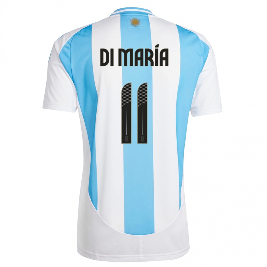 Gyermek Labdarúgás Argentína Angel Di Maria #11 Fehér Kék Hazai Jersey 24-26 Mez Póló Ing