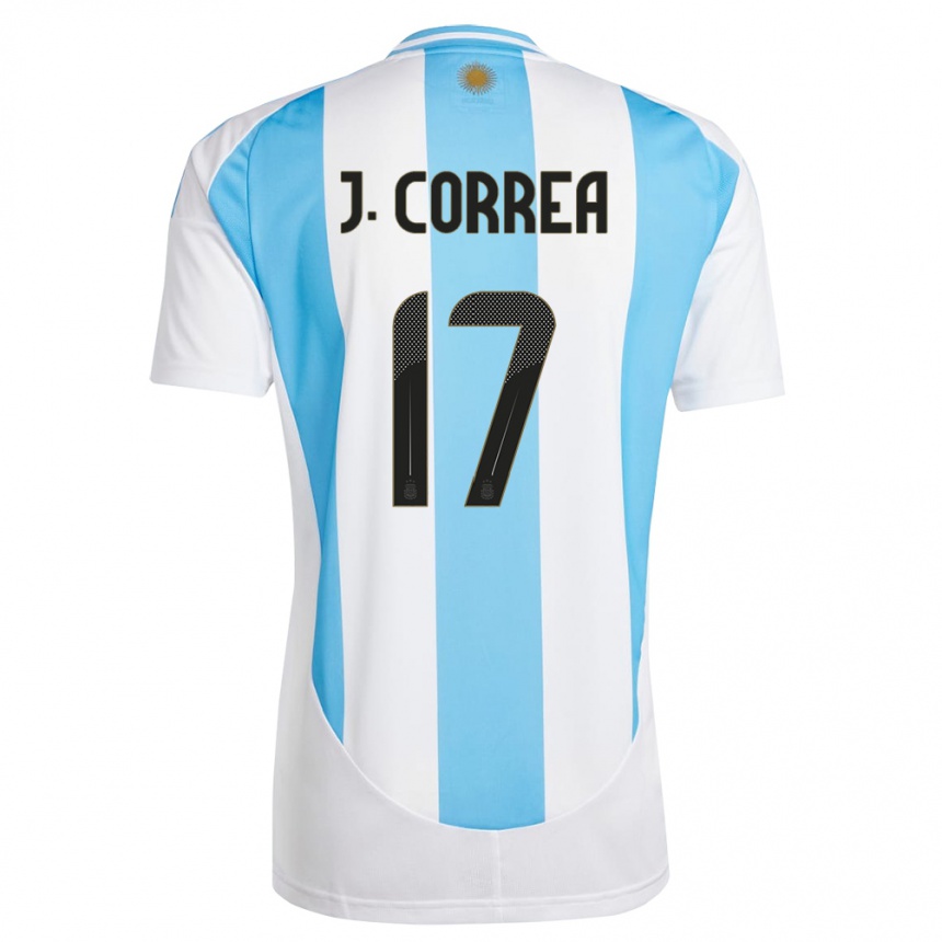 Gyermek Labdarúgás Argentína Joaquin Correa #17 Fehér Kék Hazai Jersey 24-26 Mez Póló Ing