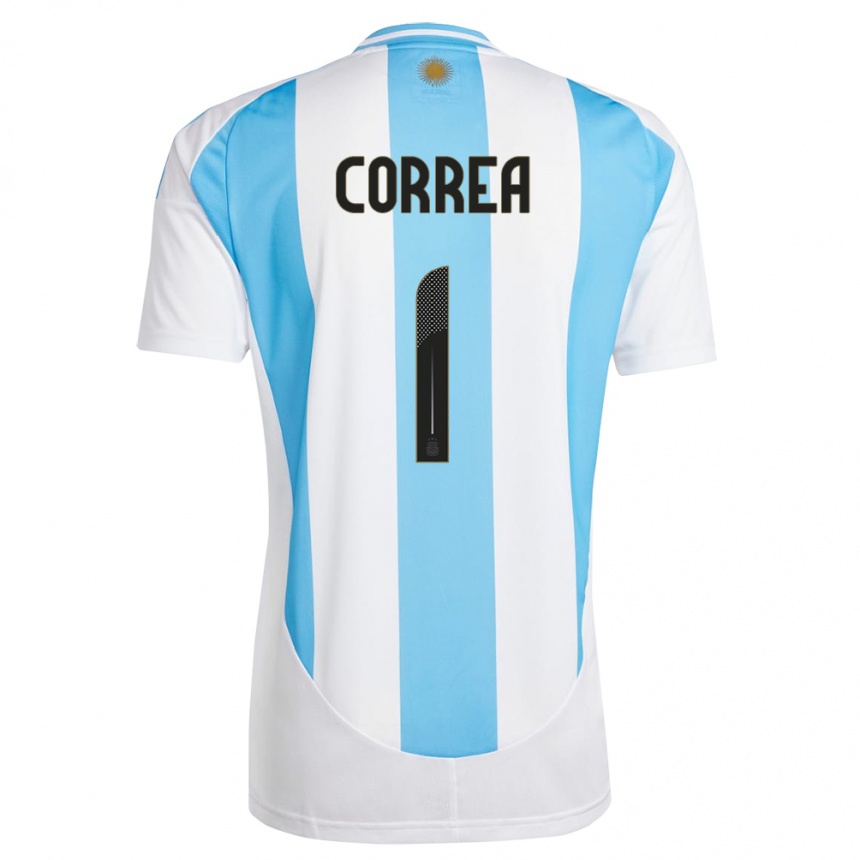 Gyermek Labdarúgás Argentína Vanina Correa #1 Fehér Kék Hazai Jersey 24-26 Mez Póló Ing