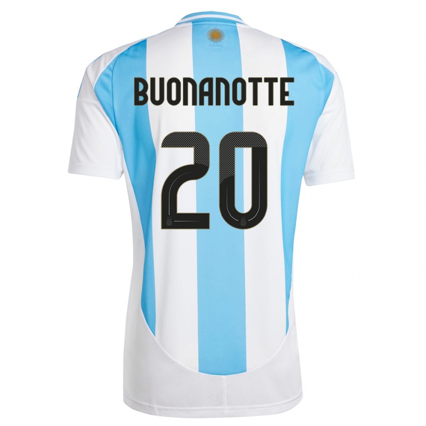 Gyermek Labdarúgás Argentína Facundo Buonanotte #20 Fehér Kék Hazai Jersey 24-26 Mez Póló Ing