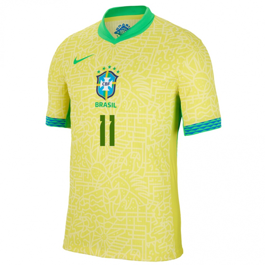 Gyermek Labdarúgás Brazília Everton Ribeiro #11 Sárga Hazai Jersey 24-26 Mez Póló Ing