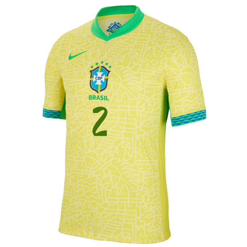 Gyermek Labdarúgás Brazília Danilo #2 Sárga Hazai Jersey 24-26 Mez Póló Ing