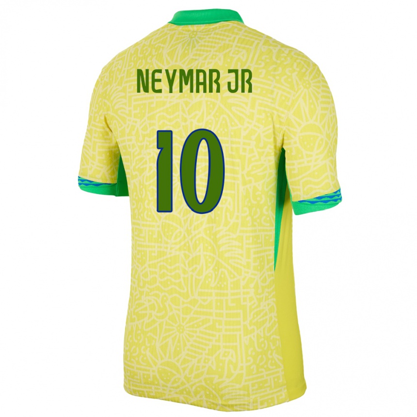 Gyermek Labdarúgás Brazília Neymar #10 Sárga Hazai Jersey 24-26 Mez Póló Ing