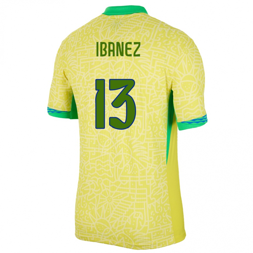 Gyermek Labdarúgás Brazília Roger Ibanez #13 Sárga Hazai Jersey 24-26 Mez Póló Ing