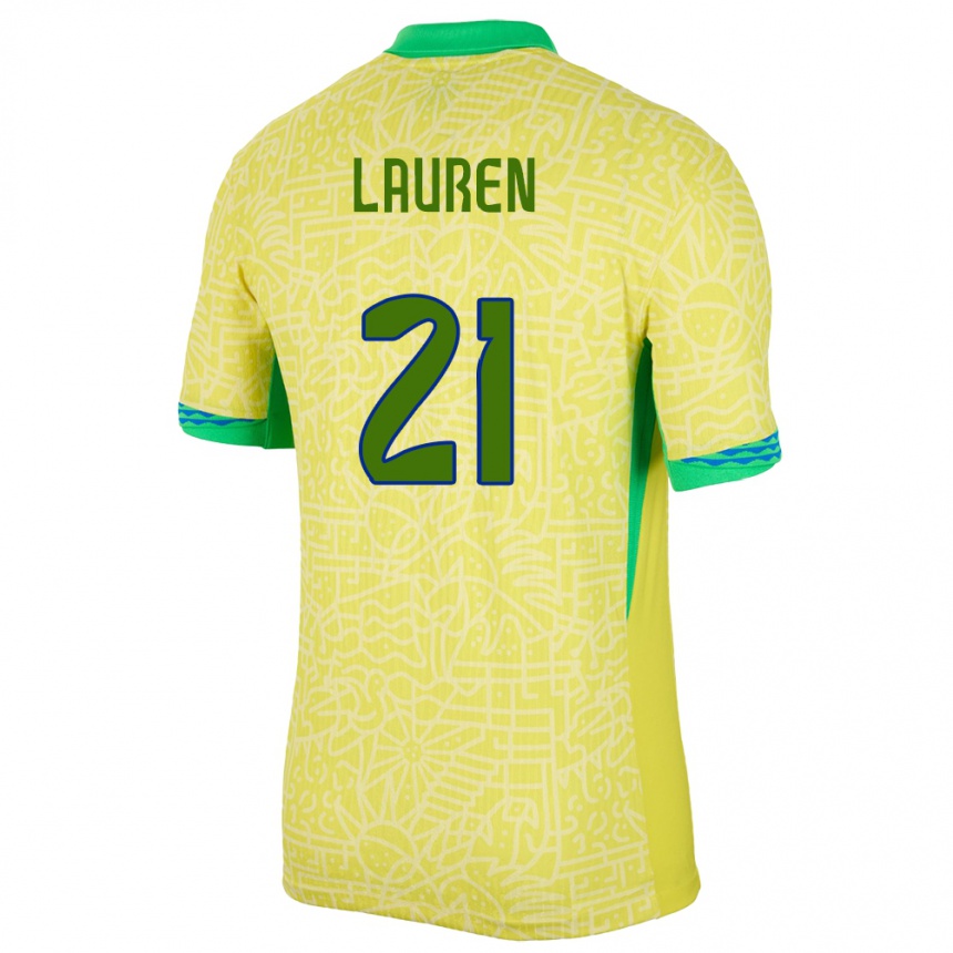 Gyermek Labdarúgás Brazília Lauren Costa #21 Sárga Hazai Jersey 24-26 Mez Póló Ing