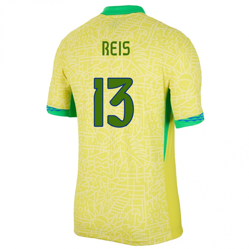 Gyermek Labdarúgás Brazília Vitor Reis #13 Sárga Hazai Jersey 24-26 Mez Póló Ing