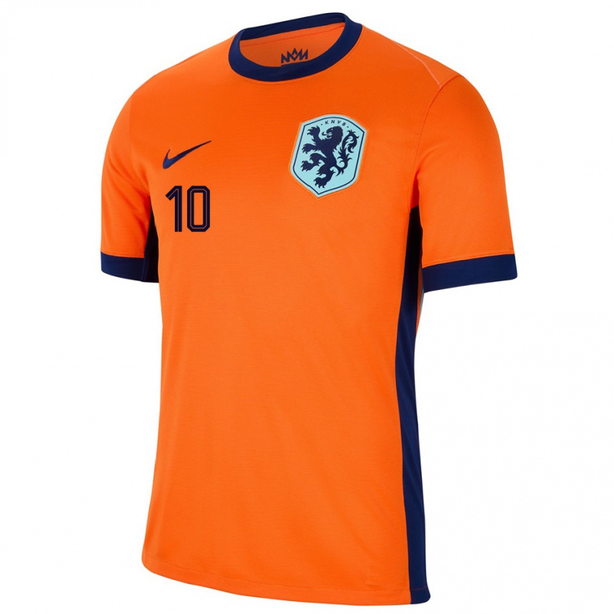 Gyermek Labdarúgás Hollandia Memphis Depay #10 Narancs Hazai Jersey 24-26 Mez Póló Ing