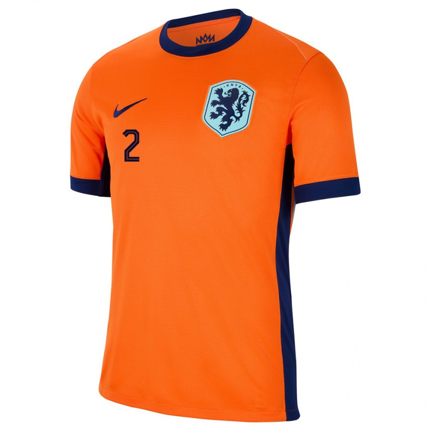 Gyermek Labdarúgás Hollandia Sem Dekkers #2 Narancs Hazai Jersey 24-26 Mez Póló Ing