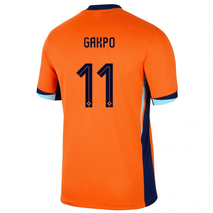 Gyermek Labdarúgás Hollandia Cody Gakpo #11 Narancs Hazai Jersey 24-26 Mez Póló Ing