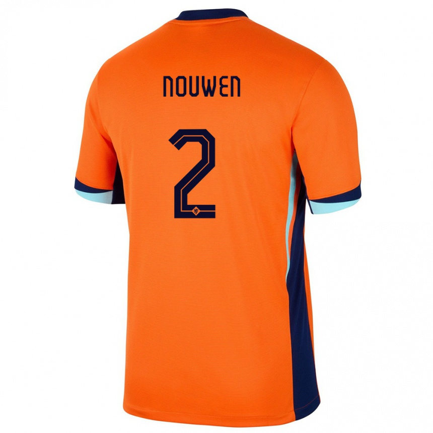 Gyermek Labdarúgás Hollandia Aniek Nouwen #2 Narancs Hazai Jersey 24-26 Mez Póló Ing