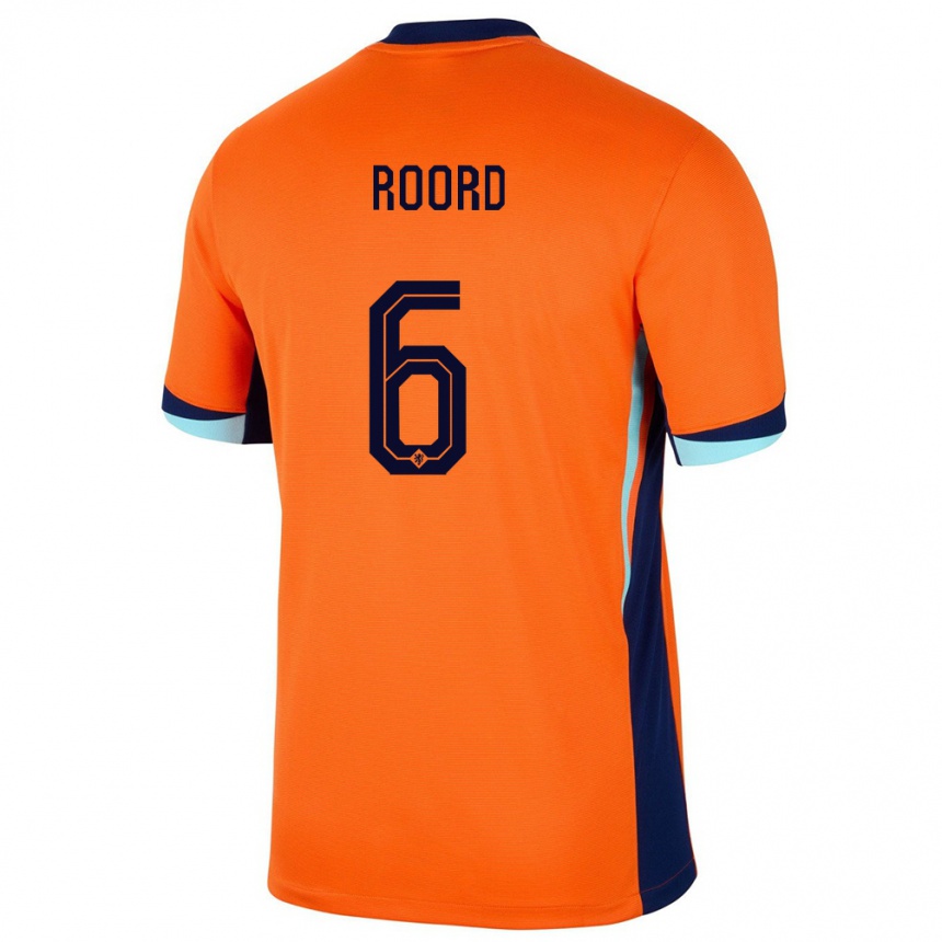 Gyermek Labdarúgás Hollandia Jill Roord #6 Narancs Hazai Jersey 24-26 Mez Póló Ing