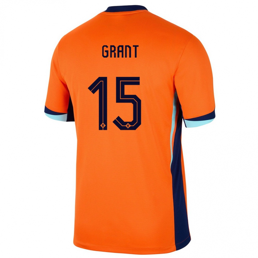 Gyermek Labdarúgás Hollandia Chasity Grant #15 Narancs Hazai Jersey 24-26 Mez Póló Ing