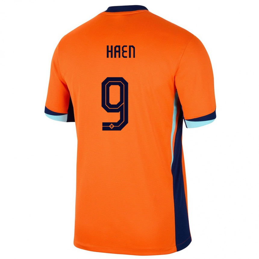 Gyermek Labdarúgás Hollandia Devin Haen #9 Narancs Hazai Jersey 24-26 Mez Póló Ing