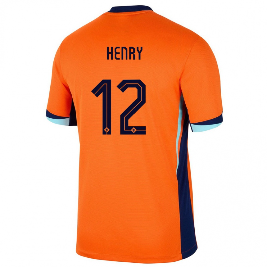 Gyermek Labdarúgás Hollandia Alvaro Henry #12 Narancs Hazai Jersey 24-26 Mez Póló Ing