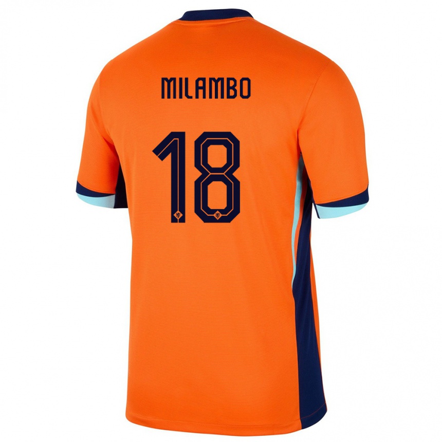 Gyermek Labdarúgás Hollandia Antoni Milambo #18 Narancs Hazai Jersey 24-26 Mez Póló Ing