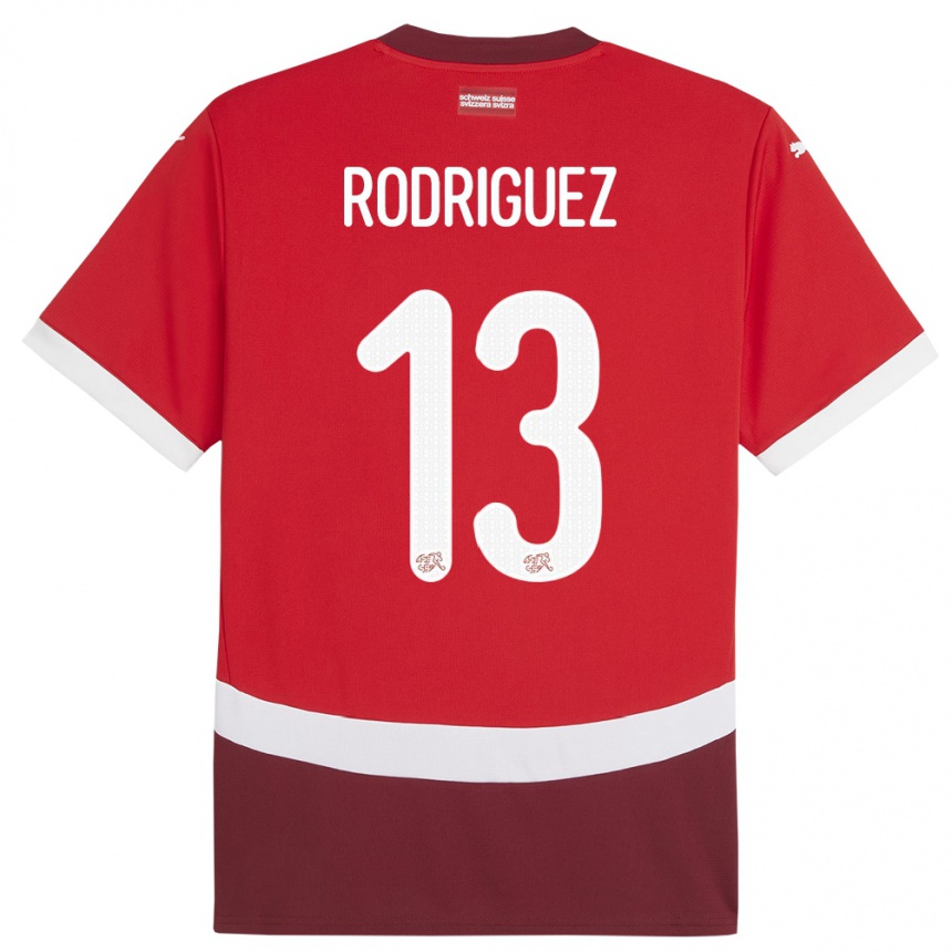 Gyermek Labdarúgás Svájc Ricardo Rodriguez #13 Piros Hazai Jersey 24-26 Mez Póló Ing