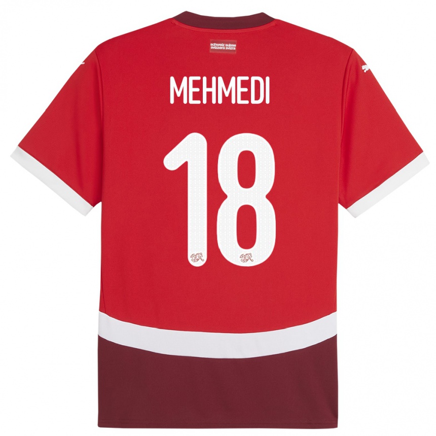 Gyermek Labdarúgás Svájc Admir Mehmedi #18 Piros Hazai Jersey 24-26 Mez Póló Ing